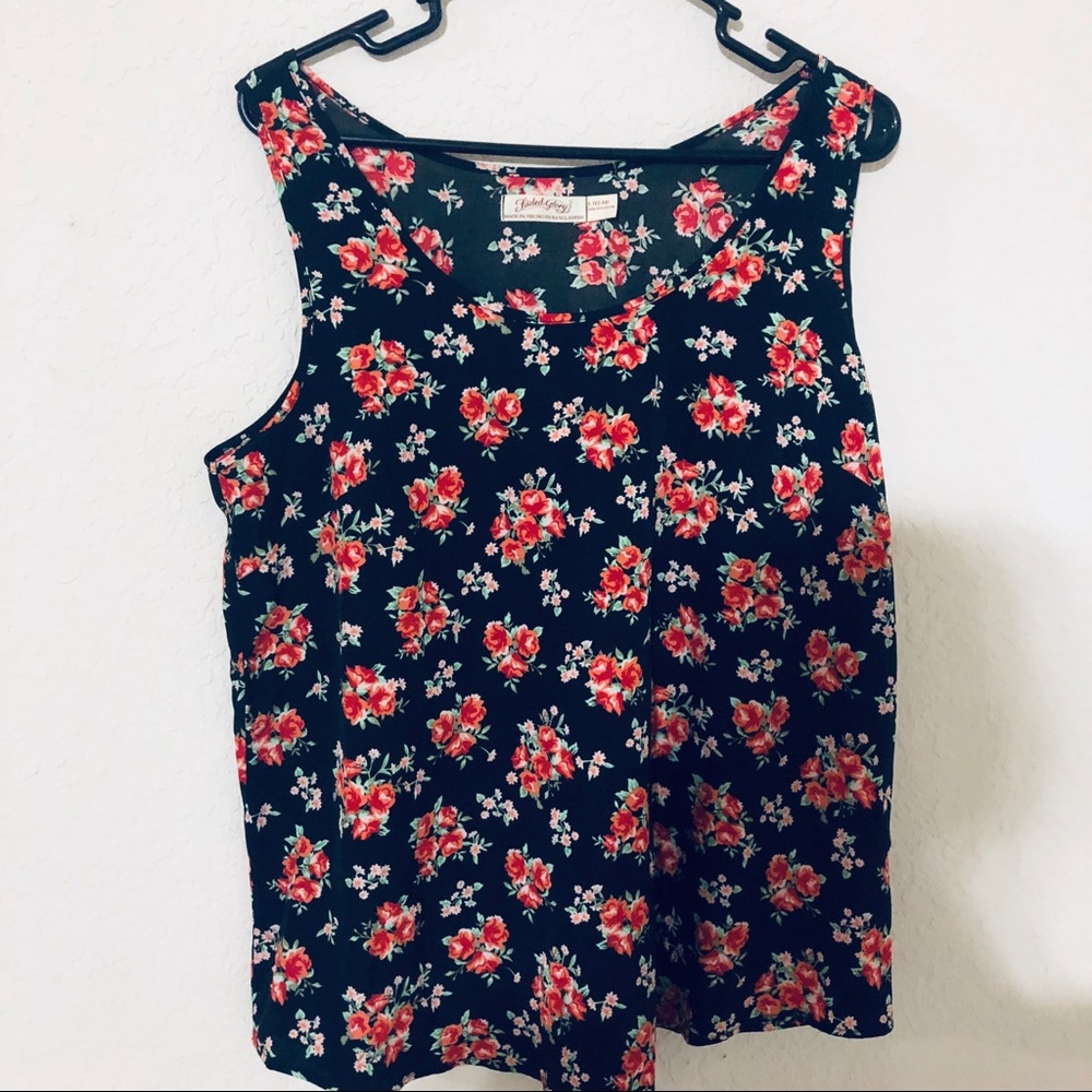 Floral rose tank top